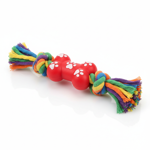 Rainbow Rope Squeaky Dog Toy