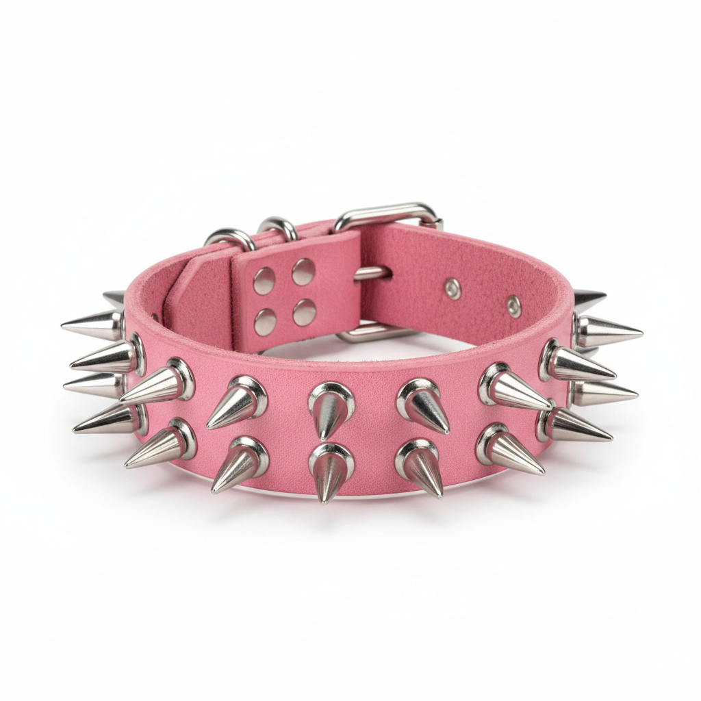 Pink Spike Dog Collar for Bully Breeds