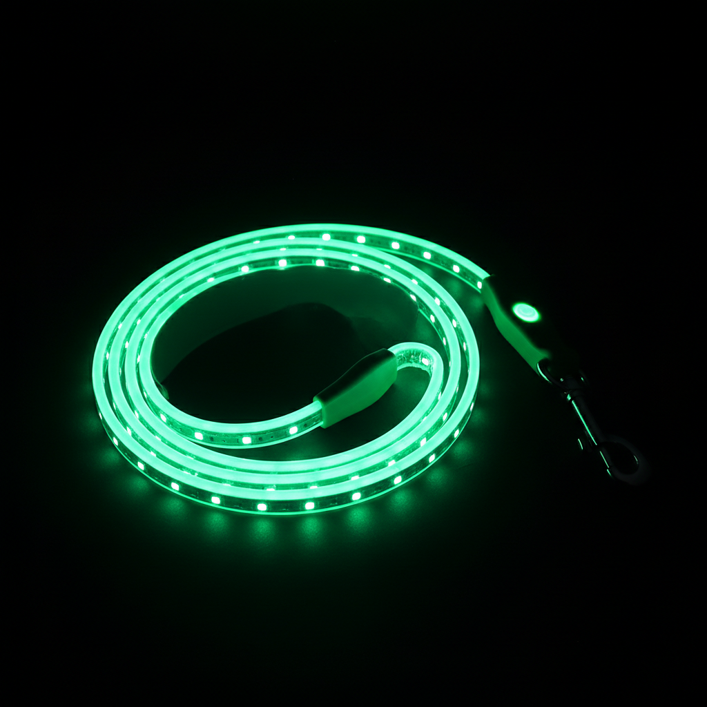 Green LED Light-Up Dog Leash